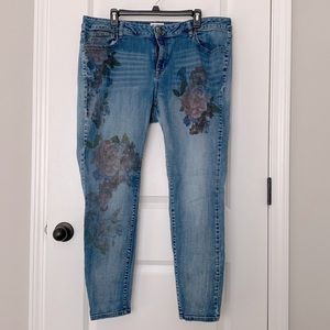William Rast by Justin Timberlake floral jeans.
